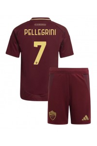 AS Roma Lorenzo Pellegrini #7 Babytruitje Thuis tenue Kind 2024-25 Korte Mouw (+ Korte broeken)